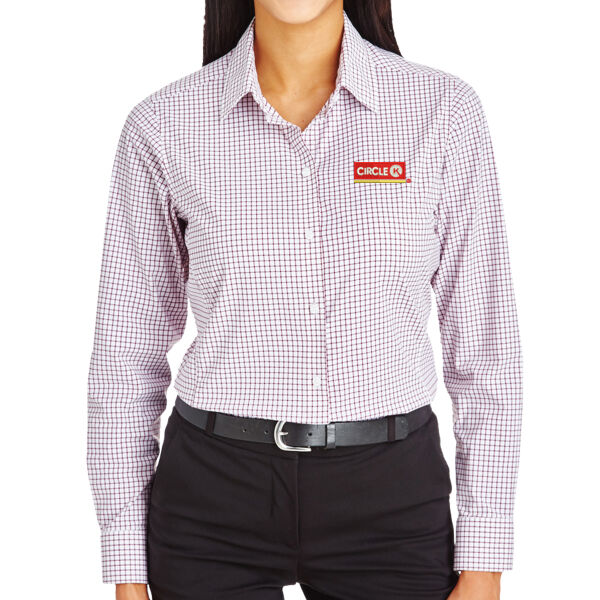 Devon & Jones CrownLux Performance™ Ladies' Micro Windowpane Shirt Thumbnail