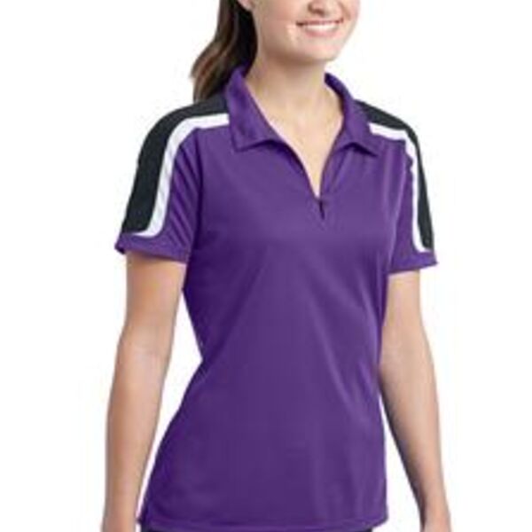 Sport-Tek® - Ladies Tricolor Shoulder Micropique Sport-Wick® Polo. LST658 Thumbnail
